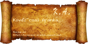 Kovácsai Aranka névjegykártya